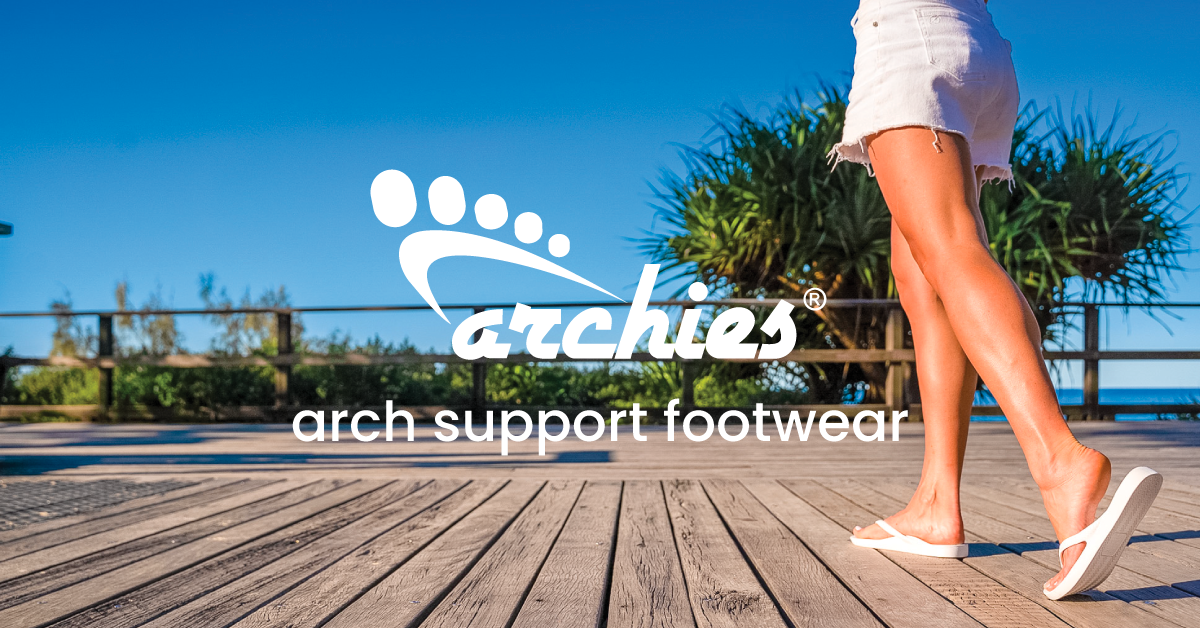 White - Arch Support Flip Flops - Archies Footwear Pty Ltd.