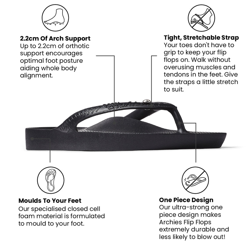  Black Crystal - steunvoet teenslippers 