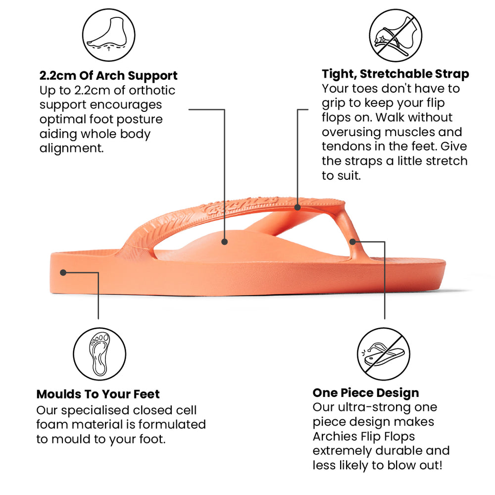  Arch Support Flip Flops - Classic - Peach 