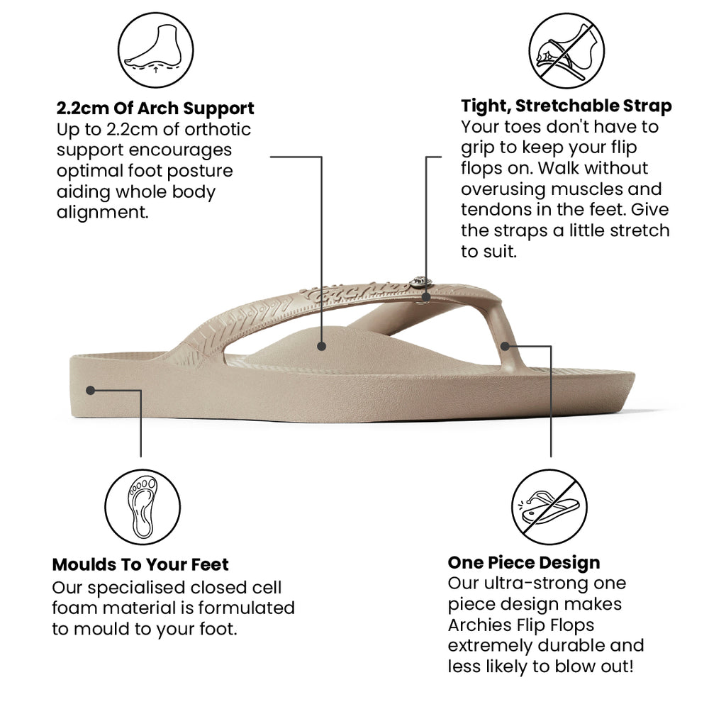  Arch Support Flip Flops - Classic - Crystal Taupe 