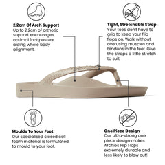 Arch Support Flip Flops - Classic - Crystal Taupe