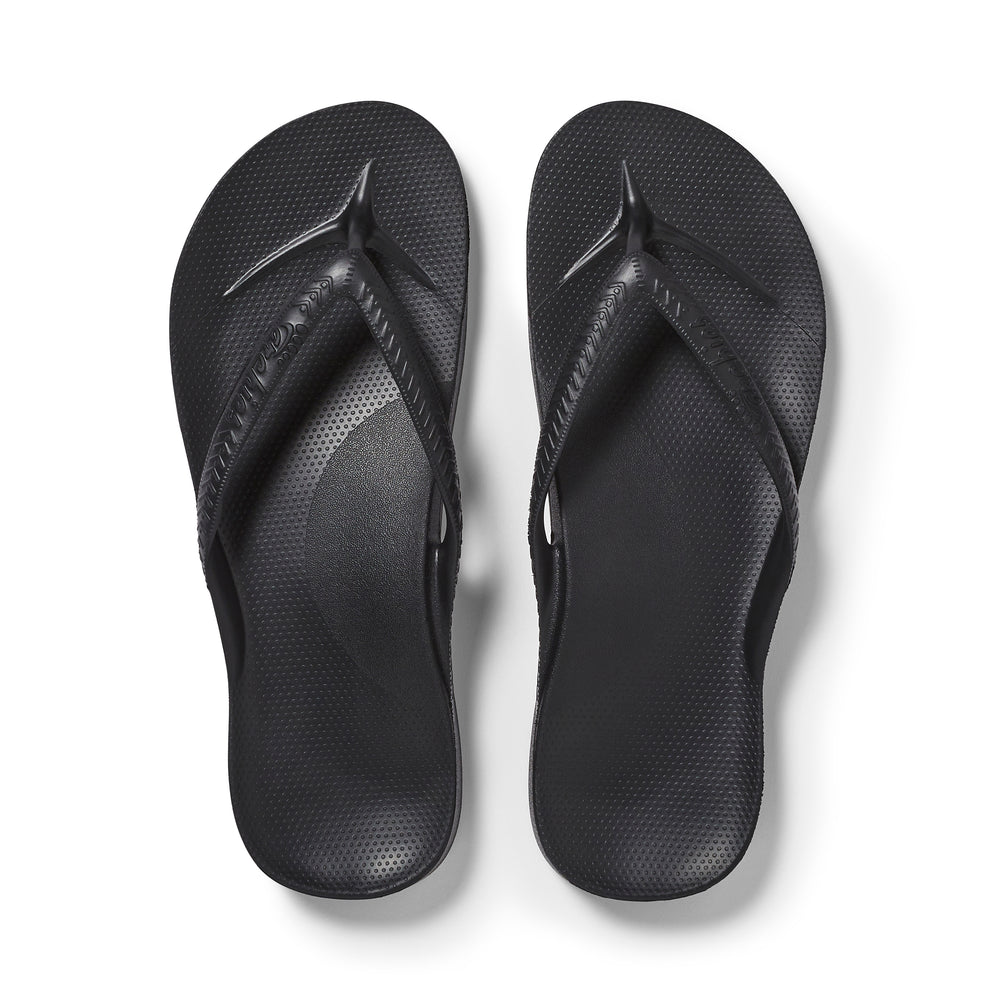 Men's Arch Support Flip Flop Black – Tradehome Shoes